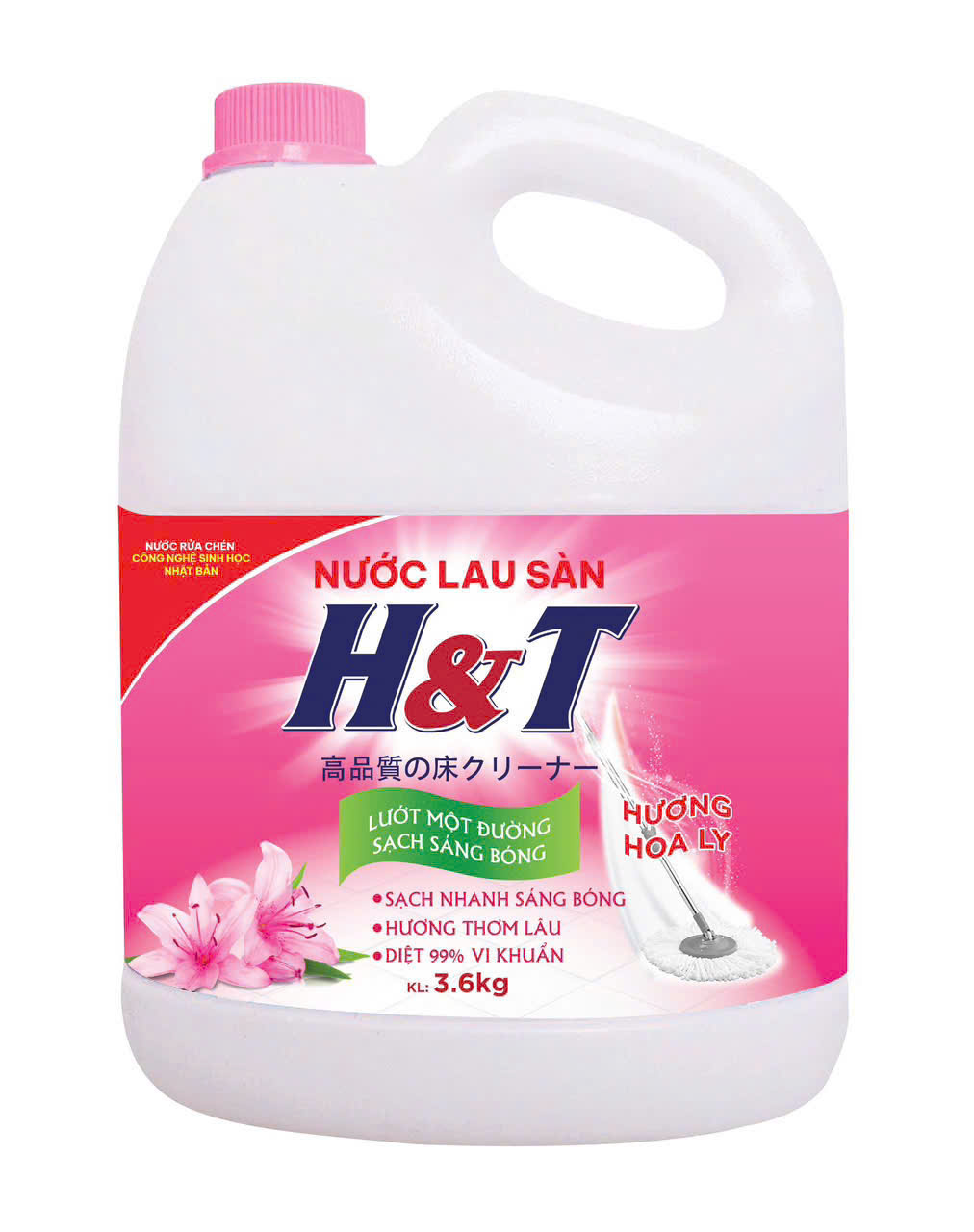 Nước lau sàn H&T hương hoa ly (Khối lượng 3.6kg)