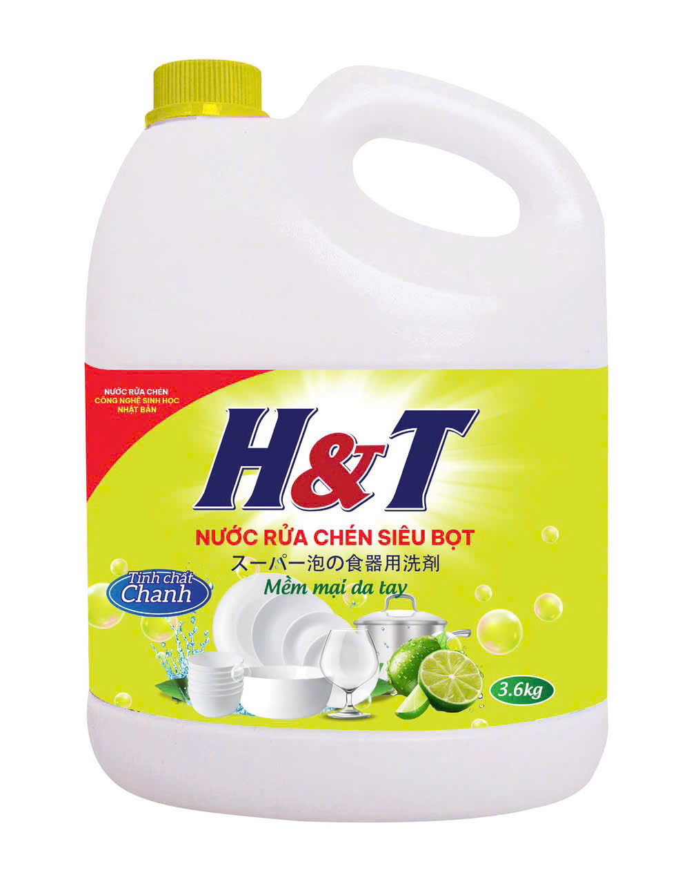 Nước rửa chén siêu bọt H&T – Tinh chất chanh (3.6kg)